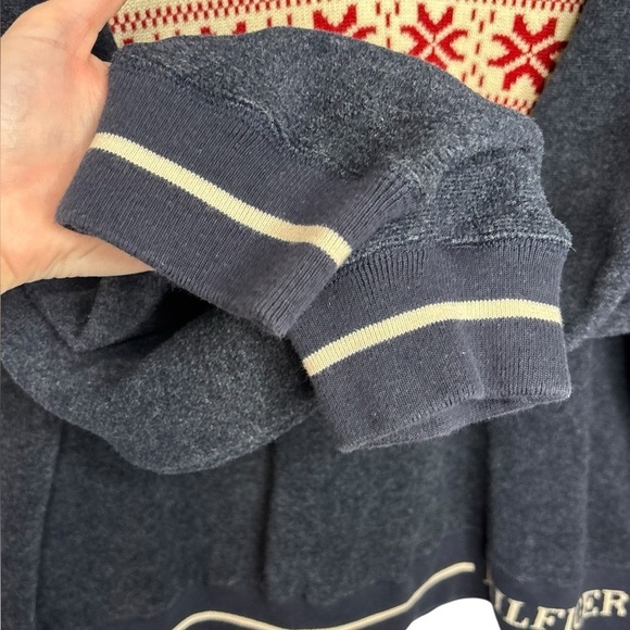 Vintage 90s Tommy Hilfiger Knit Half Zip Spellout Streetwear Sweatshirt XL - Picture 5 of 12